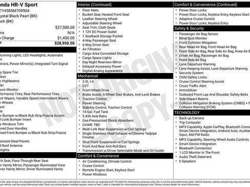 Used 2025 Honda HR-V Sport image 3
