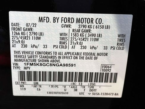 Certified 2022 Ford Explorer ST w/ Equipment Group 401A image 30