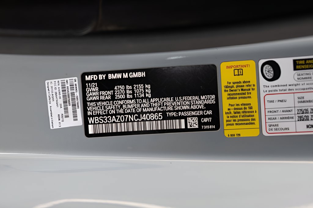 Used 2022 BMW M4 Competition w/ M Carbon Exterior Package RWD image 63