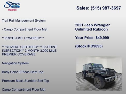 Used 2021 Jeep Wrangler Unlimited Rubicon w/ Dual Top Group AWD/4WD image 16