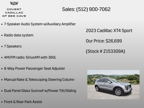 Certified 2023 Cadillac XT4 Sport FWD image 26