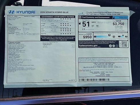 New 2026 Hyundai Sonata Blue FWD image 18