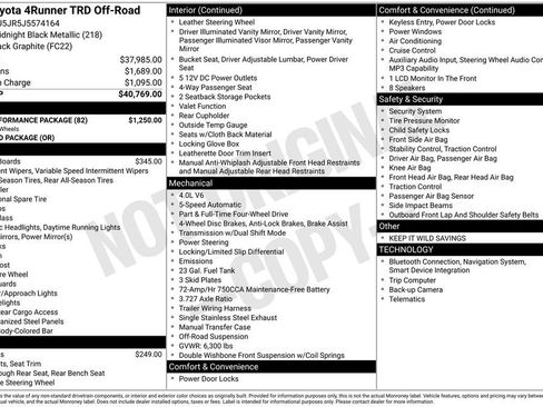 Used 2018 Toyota 4Runner TRD Off-Road w/ TRD Performance Package AWD/4WD image 13