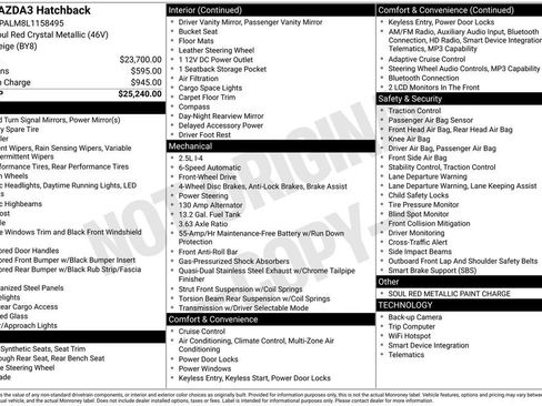 Used 2020 MAZDA MAZDA3 Hatchback FWD image 3