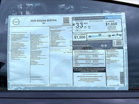 New 2026 Nissan Sentra SV FWD image 17