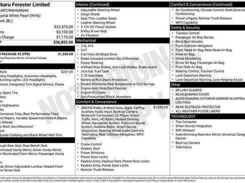 Certified 2022 Subaru Forester Limited w/ Popular Package #3 image 28