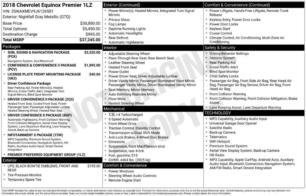 Used 2018 Chevrolet Equinox Premier FWD image 6