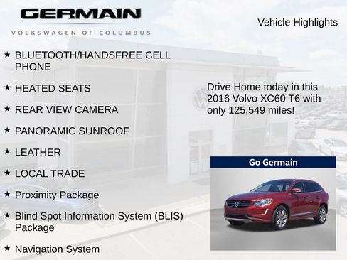 Used 2016 Volvo XC60 T6 w/ Proximity Package FWD image 4