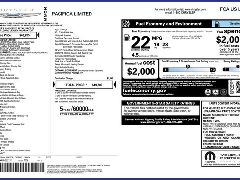 Used 2023 Chrysler Pacifica Limited FWD image 2