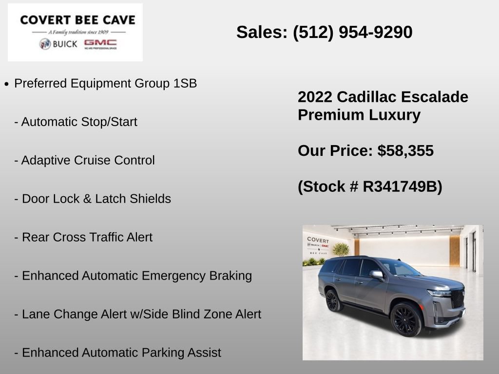 Used 2022 Cadillac Escalade Premium Luxury w/ Performance Package RWD image 13