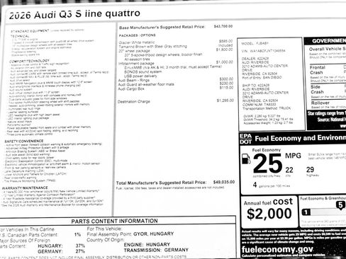 New 2026 Audi Q3 quattro 2.0T image 23