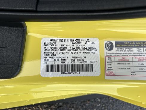 Used 2023 Nissan Z Performance w/ Floor Mat Package (L93) image 20