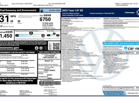 Used 2023 Volkswagen Taos SE image 4