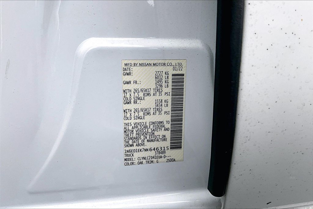 Used 2022 Nissan Frontier SV w/ SV Premium Package AWD/4WD image 3