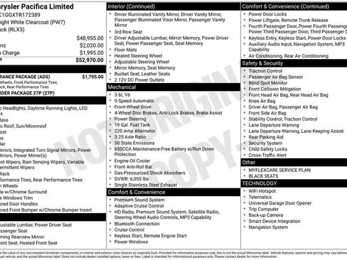New 2026 Chrysler Pacifica Limited w/ S Appearance Package image 6