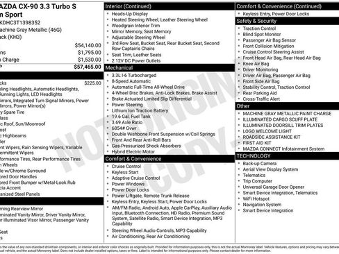 New 2026 MAZDA CX-90 3.3 Turbo S w/ Premium Package AWD/4WD image 37