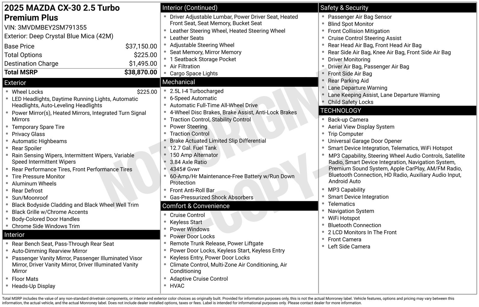 Certified 2025 MAZDA CX-30 2.5 Turbo w/ Premium Plus Pkg AWD/4WD image 32
