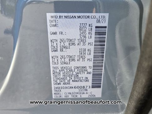 Used 2024 Nissan Frontier PRO-4X w/ Technology Package image 7