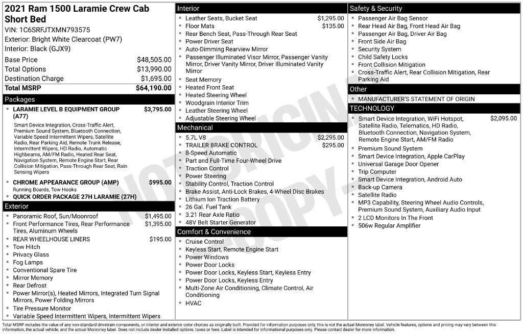 Used 2021 RAM 1500 Laramie AWD/4WD image 2