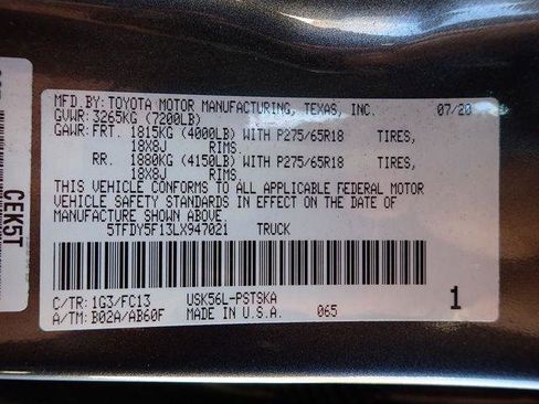 Certified 2020 Toyota Tundra SR5 w/ SR5 Convenience Package image 13