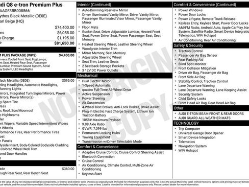 Used 2024 Audi Q8 e-tron Premium Plus w/ Premium Plus Package AWD/4WD image 4