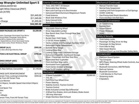 Used 2018 Jeep Wrangler Unlimited Sport S AWD/4WD image 30