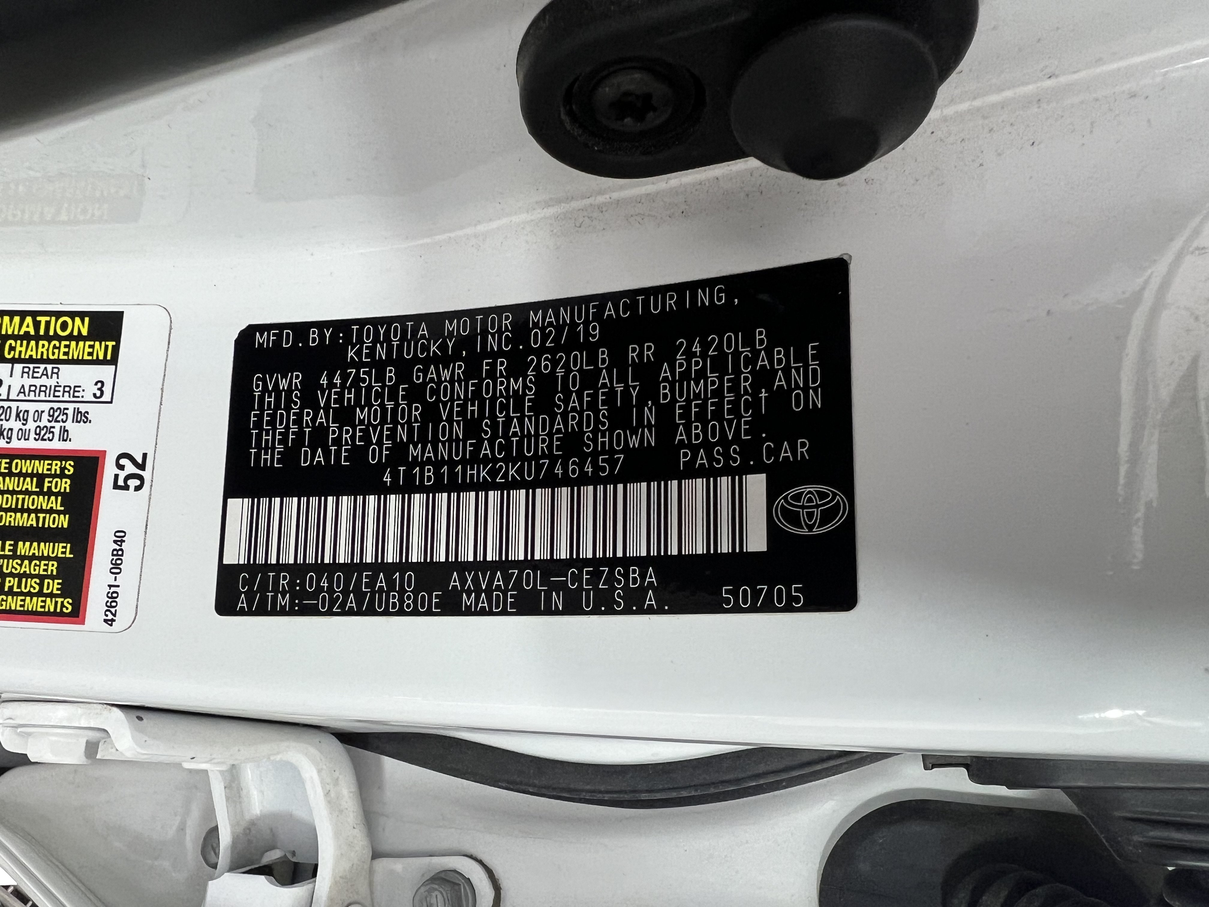 Used 2019 Toyota Camry SE FWD image 32
