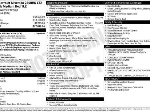 Used 2017 Chevrolet Silverado 2500 LTZ w/ Duramax Plus Package image 8