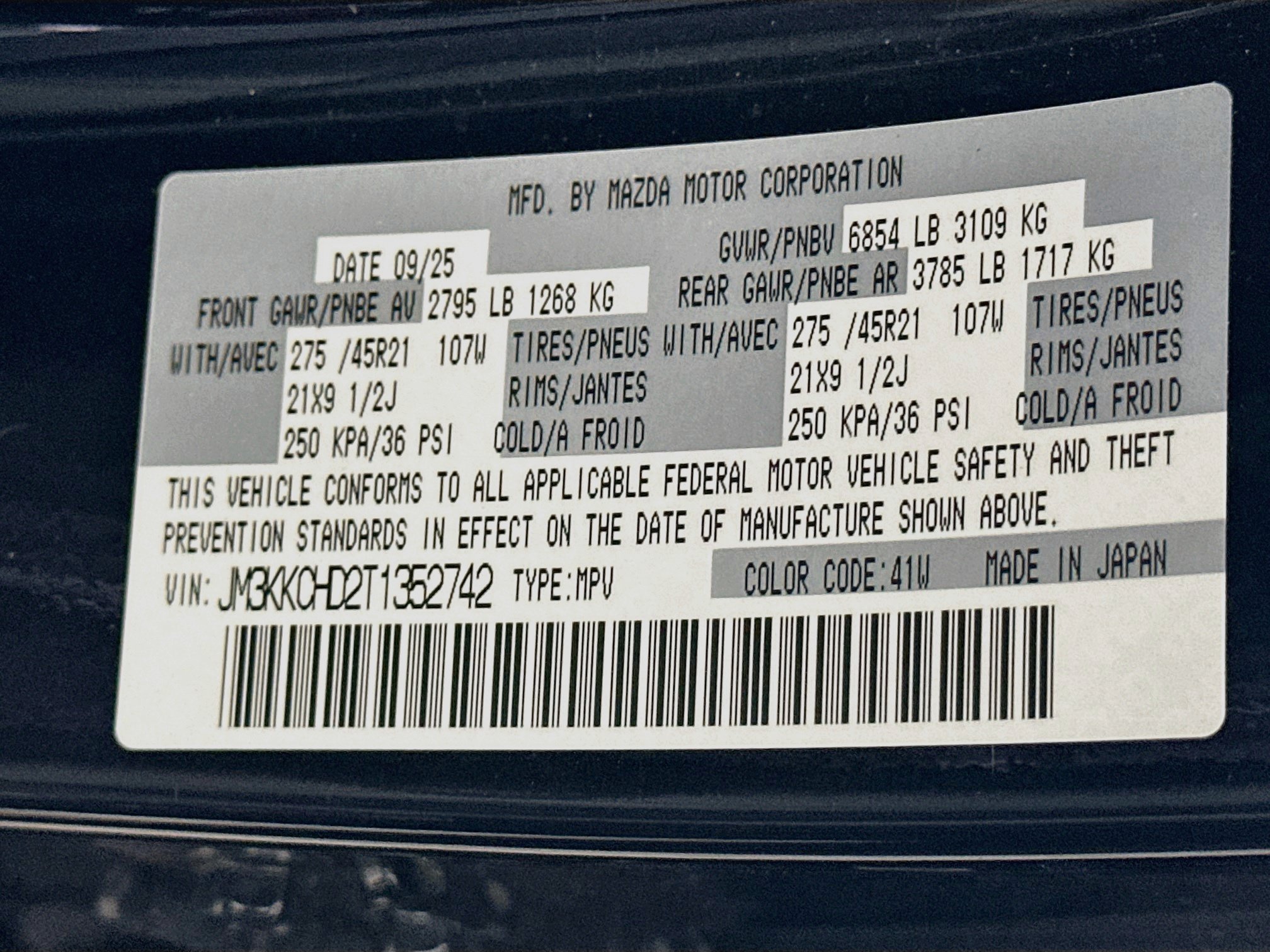 Used 2026 MAZDA CX-90 3.3 Turbo w/ Premium Sport Pkg AWD/4WD image 12