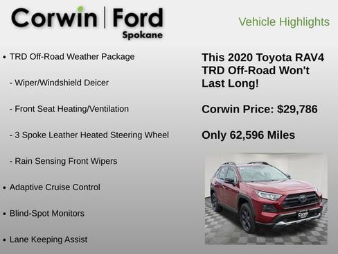 Used 2020 Toyota RAV4 TRD Off-Road w/ TRD Off-Road Weather Package AWD/4WD image 6