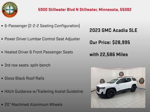 Used 2023 GMC Acadia SLE w/ Elevation Edition AWD/4WD image 20