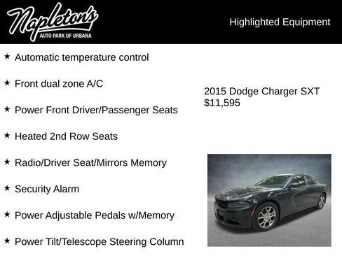 Used 2015 Dodge Charger SXT w/ AWD Plus Group image 5