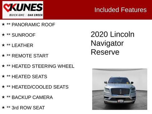 Used 2020 Lincoln Navigator Reserve w/ Luxury Package AWD/4WD image 2