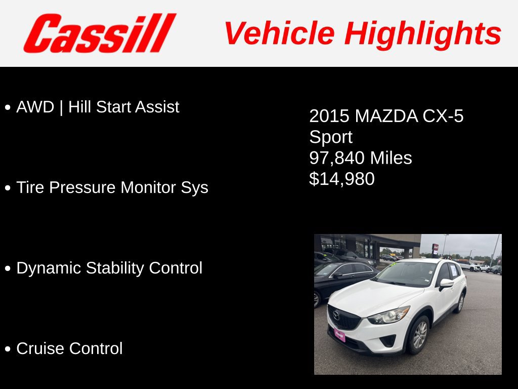 Used 2015 MAZDA CX-5 Sport AWD/4WD image 3