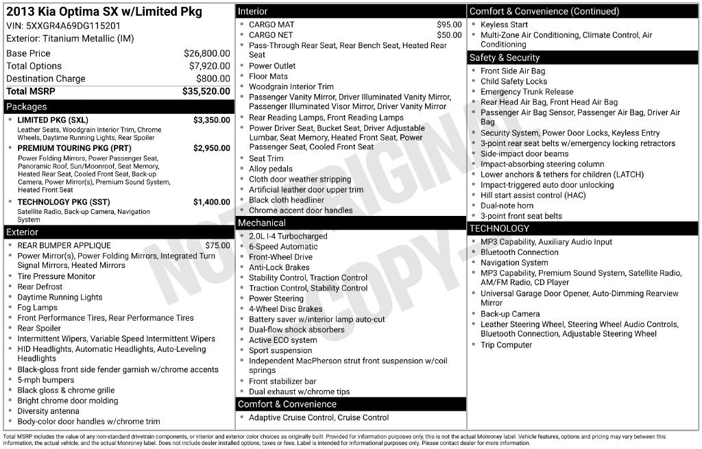 Used 2013 Kia Optima SX w/ Limited Pkg FWD image 38