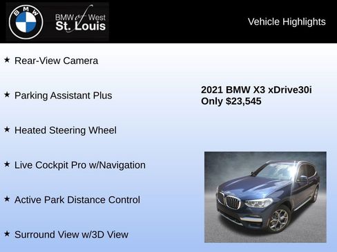 Used 2021 BMW X3 xDrive30i w/ Premium Package image 16