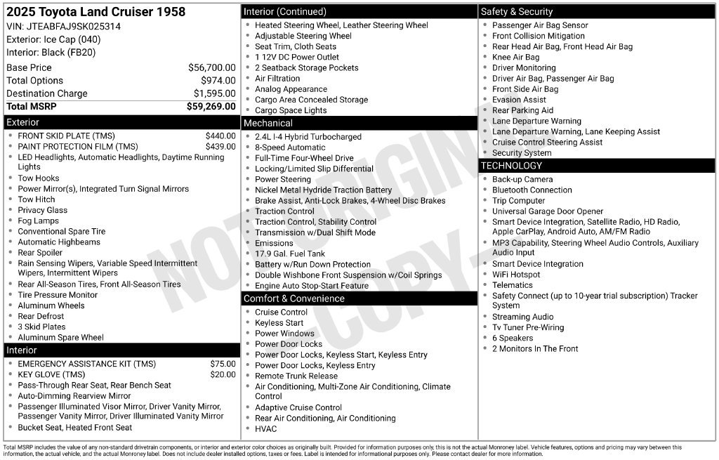 Used 2025 Toyota Land Cruiser 1958 AWD/4WD image 41