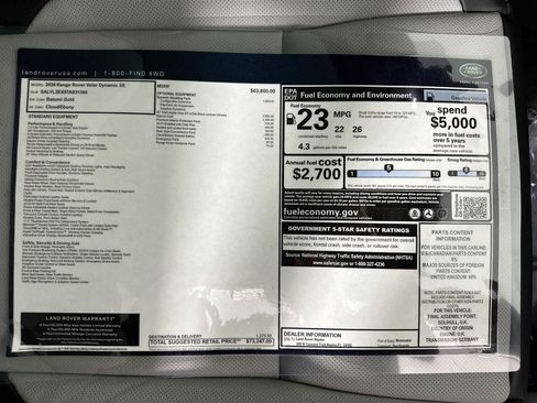 Used 2026 Land Rover Range Rover Velar Dynamic SE image 28