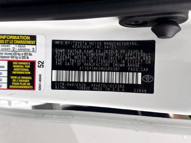 Used 2021 Toyota Camry SE FWD image 30
