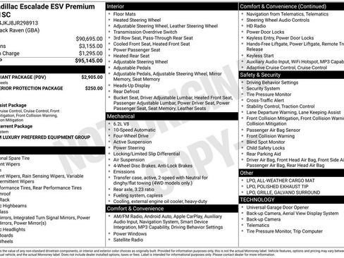 Used 2018 Cadillac Escalade ESV Premium Luxury w/ LPO, Radiant Package image 16