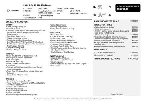 Used 2019 Lexus UX 200 w/ Premium Package FWD image 4