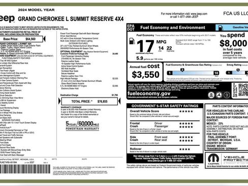 Certified 2024 Jeep Grand Cherokee L Summit AWD/4WD image 2