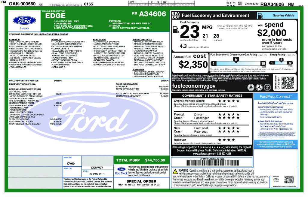Used 2024 Ford Edge SEL AWD/4WD image 3