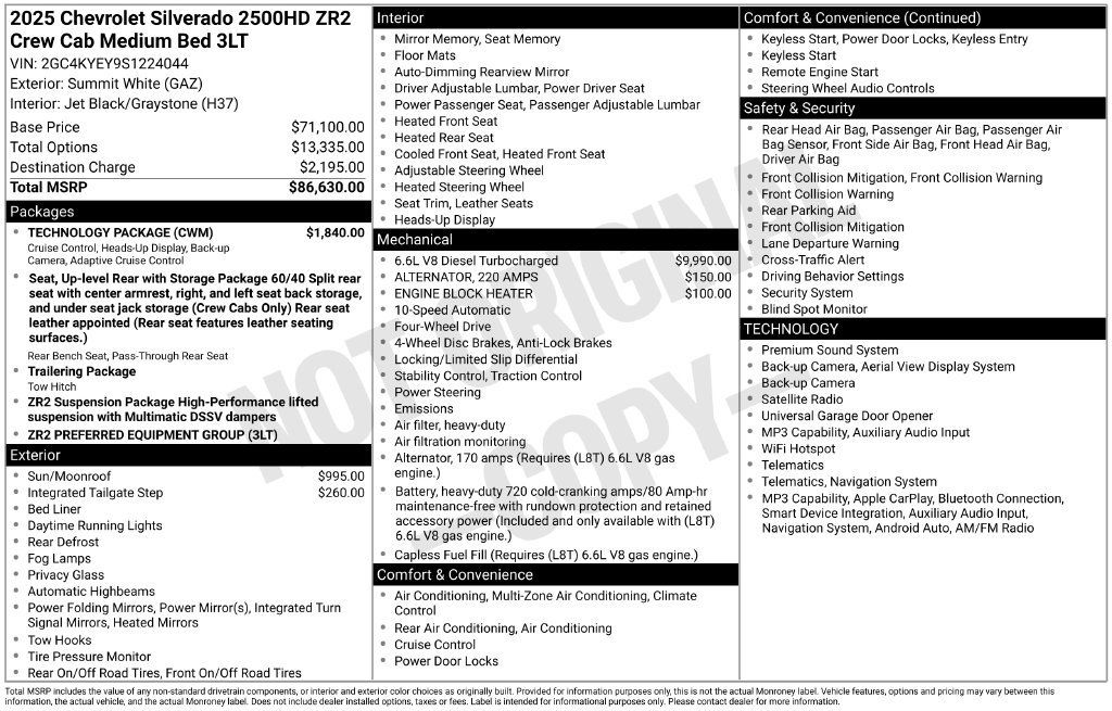 Used 2025 Chevrolet Silverado 2500 ZR2 w/ Technology Package AWD/4WD image 63