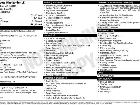Used 2024 Toyota Highlander LE FWD image 37