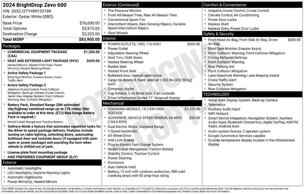 Used 2024 Chevrolet Brightdrop 600 w/ Commercial Equipment Package AWD/4WD image 7