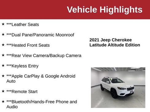 Used 2021 Jeep Cherokee Latitude Plus w/ Sun & Sound Group AWD/4WD image 10