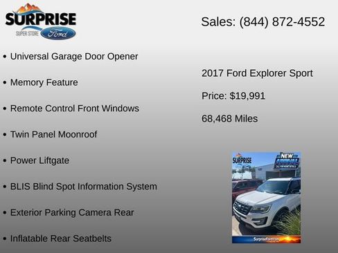 Used 2017 Ford Explorer Sport w/ Equipment Group 401A AWD/4WD image 20