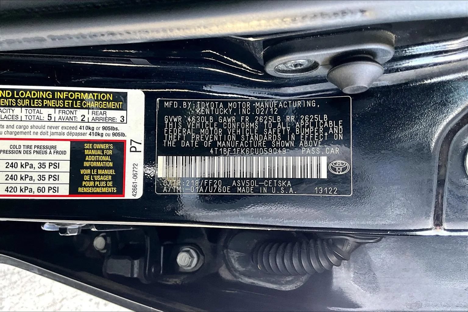 Used 2012 Toyota Camry SE FWD image 15