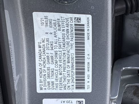 Certified 2022 Honda Civic Sport image 37